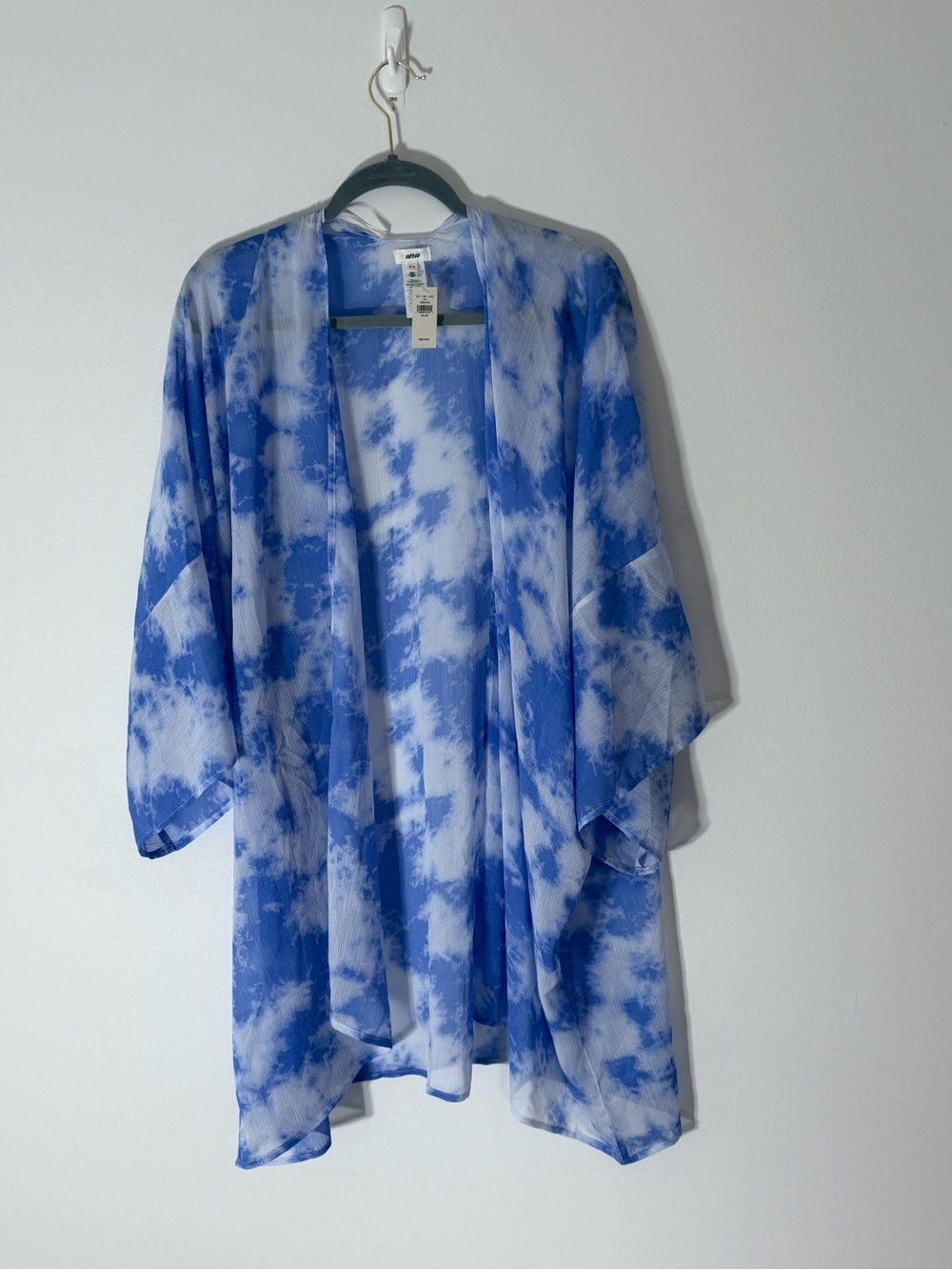 Aerie Blue Tie Dye Kimono Cover Up One Size NWT